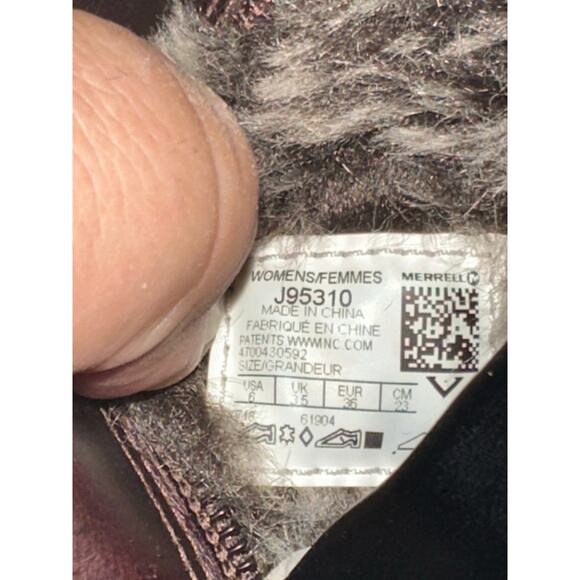 MERRELL TREMBLANT EZRA ZIP WATERPROOF Boots Sz 6 Leather Women J99076 Sherpa - Picture 7 of 7